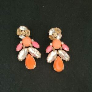 Elegant Orange and Pink Statement Earrings